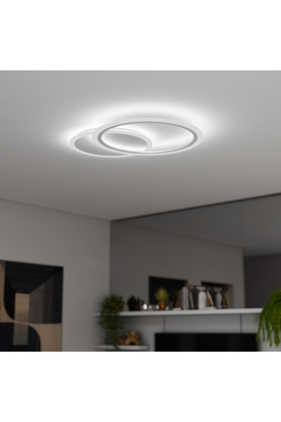 Alessandro DESIGN Candelabru LED cu telecomandă LUCY, 40W, 2 cercuri, lumină ...