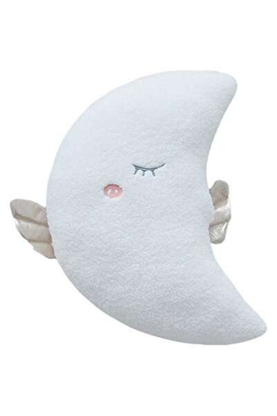 Malvys Perna de plus Malvys® – Luna Alba „Luni” 40x36 cm, Jucarie Moale si Pernita de Somn pentru Copii