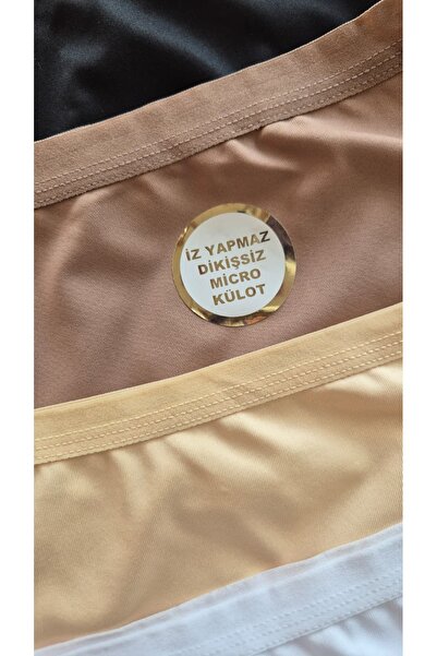 HS İÇ GİYİM Women's 4-Pack Non-Marking Panties – Laser Cut, Elastic Waist