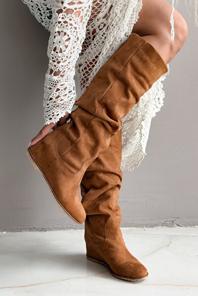 Shoebutik Γυναικείες μπότες Nora Taba Suede με κρυφό τακούνι με σφήνα