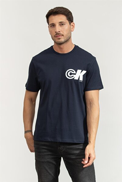 Calvin Klein Logo Baskılı Pamuklu Relaxed Fit Bisiklet Yaka T Shirt LV04RC835...