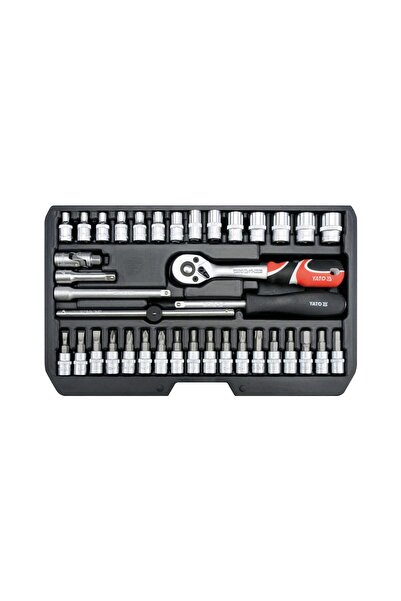 yato Trusa tubulare + antrenor 1/4" 38 buc CR-V YT-14471