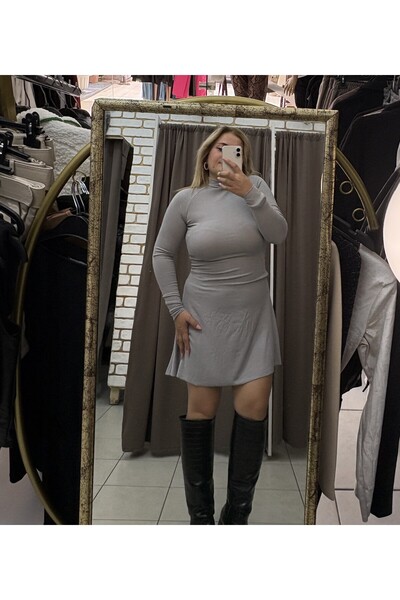 TUBA TOPTAŞ Kloş Dress with Fishbone Necklace