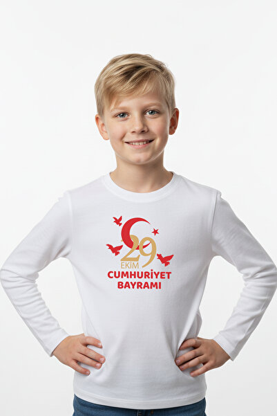 FYK KİDS Φούτερ για αγόρια με μακρυμάνικο σχέδιο με στάμπα της 29ης Οκτωβρίου