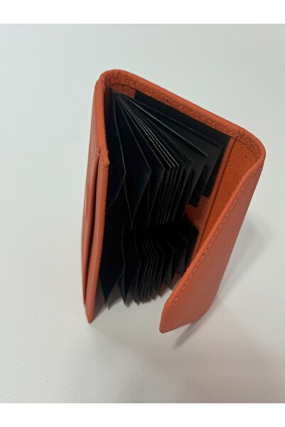 Nevgiss Aksesuar 2 Compartment Magnet Closure Accordion Real Leather Wallet