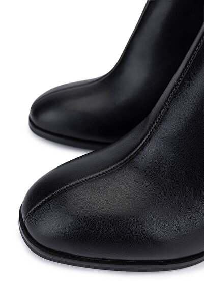 Tamer Tanca Kadın Suni Deri Siyah Deri Topuklu Bot