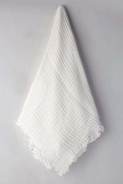 Cevval 100% Cotton with Tassel Edges 4 Layers 230 Grams 115 X100 cm Multi-Purpose Muslin Baby Blanket