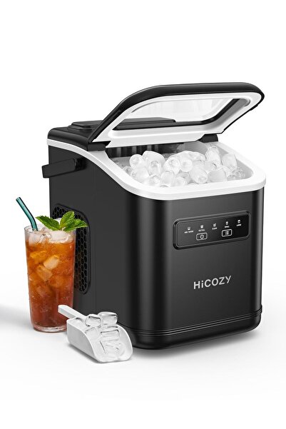 hicozy صانعة الثلج، آلة مكعبات الثلج، ماء 1.4 لتر 15 كجم، 9 مكعبات جاهزة في 6-8 دقائق