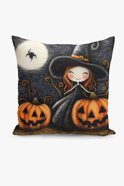 Filamente Κάλυμμα μαξιλαριού διπλής όψης με ψηφιακή εκτύπωση με χειροποίητη εμφάνιση Halloween - με σχέδιο αποκριών