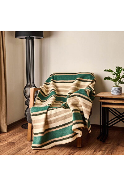 ASPARTAM Soft Huzra Cotton Tv Blanket - Green - 130X170 cm