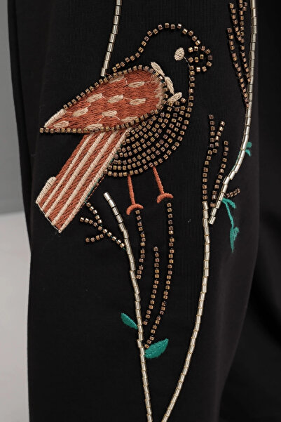 aytemas Set cu broderie cu mărgele, cu glugă și fermoar