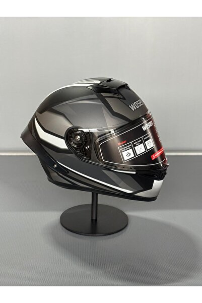 WOSEN Ws-602 Güneş Gözlüklü Full Face Kask (Şeffaf Vizörlü) MATT BLACK K4 (602)