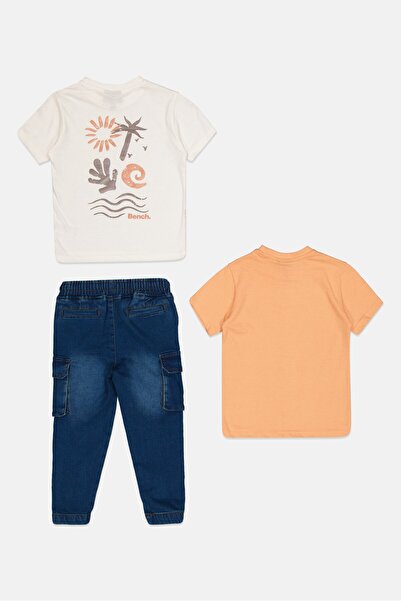 BENCH Kids Boy 3 Pieces Short Sleeve Graphic Print Tops And Bottom Set, Multicolor
