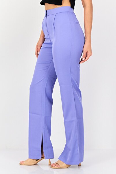 Lichi Women Regular Fit Solid Palazzo Pants, Light Purple
