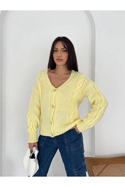 fiolin Extra Soft 4 Button V-Neck Cardigan