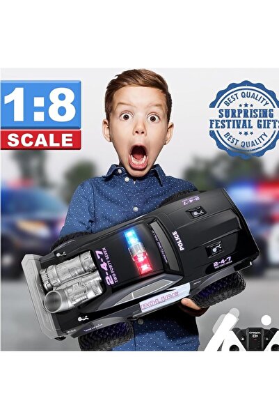 REZZOSS Remote Control Car Toy Speed RC Police Rock Crawler 1:8 2.4GHz Off-Road