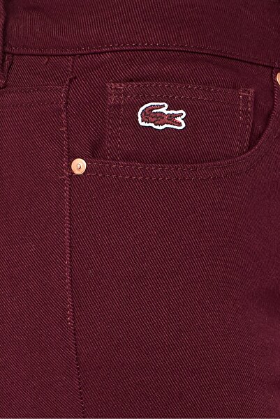 Lacoste Women Slim Fit Solid Stretchable Denim, Maroon