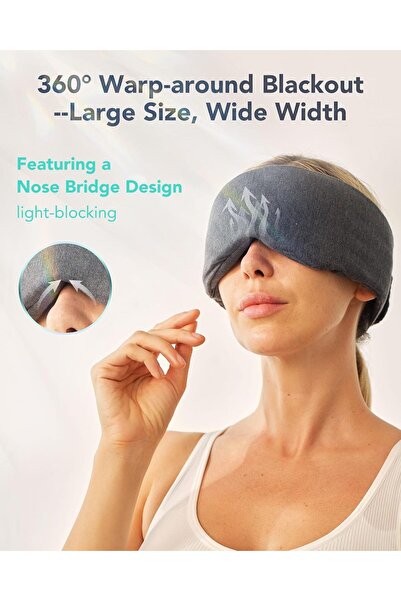 FutureHealth by SKG Sleep Mask - Wrap-Around Light-Blocking Eye Mask (Black)