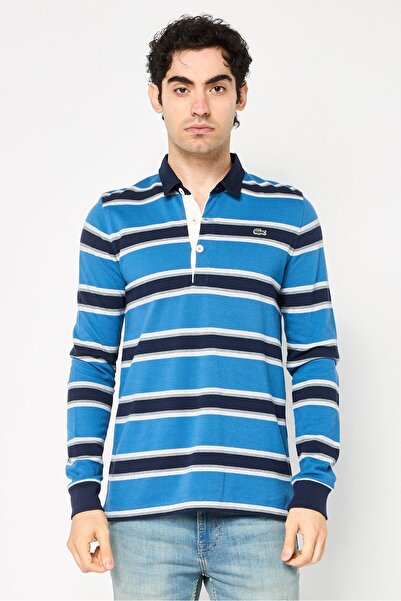 Lacoste Men Regular Fit Stripe Long Sleeve Polo Shirts, Multicolor
