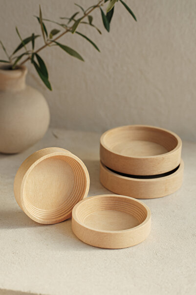 Zox craft Amfi Shaped Wooden Snack Bowl Set (4 Pieces)