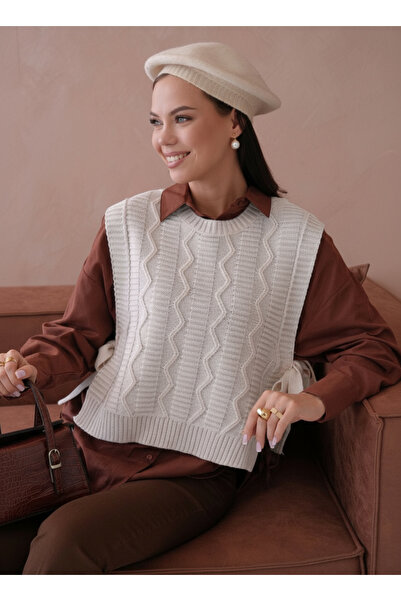 hayal giyim Knitted Side Tie Sweater
