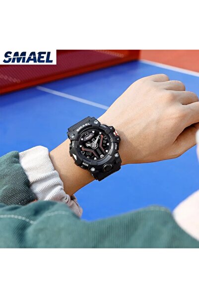 SMAEL - Wristwatch, analog and digital, shockproof, quartz mechanism, water-resistant, stopwatch, al