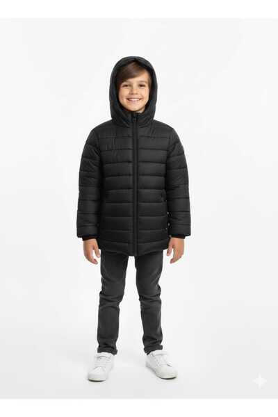 Monttini ERKEK ÇOCUK SU VE RÜZGAR GEÇİRMEZ İÇİ WERSOFTLU KAPÜŞONLU MONT
