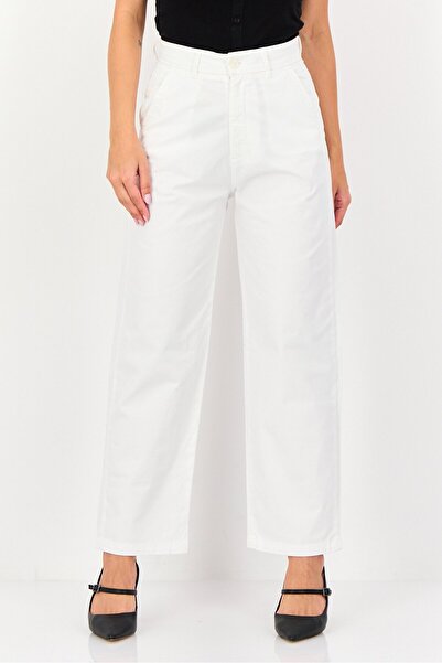 Reiko Women Regular Fit Solid Stretchable Chino Pants, White