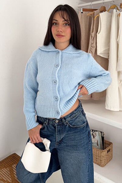 fiolin Cardigan tricotat extra moale cu detaliu la guler