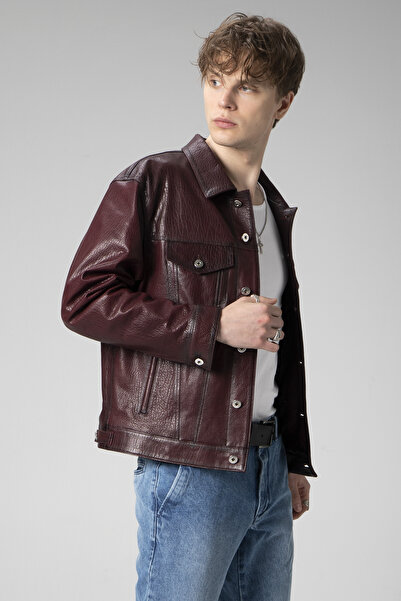 Dericlub سترة سيدني الرياضية الجامبو للرجال من الجلد الطبيعي