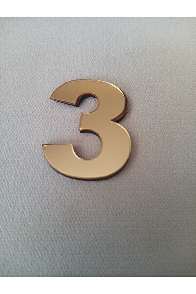 Şirin Lazer KAPI POSTA KUTUSU NUMARASI 3 RAKAMI GOLDALTIN RENGİ AYNALI PLEKSİ...