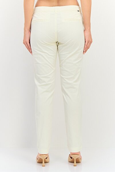 Reiko Women Regular Fit Solid Chino Pants, Off White