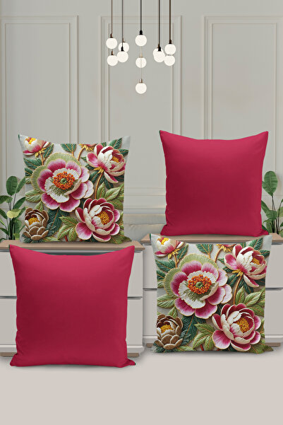 Filamente Husă de pernă cu imprimare digitală pe două fețe, cu aspect de brod...