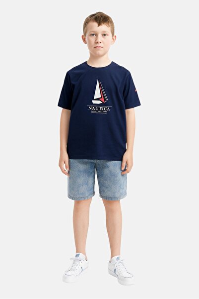 Nautica Kids Boy 2 Pieces Crew Neck Short Sleeve Brand Logo T-Shirt, Multicolor