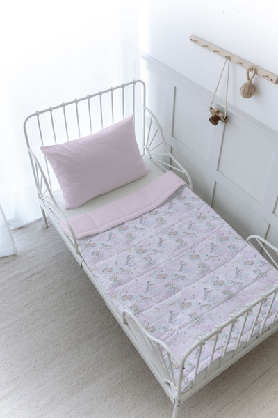 Tuğba Kuğu Organik Baskılı Bebek (100x150 Cm) Yorgan Seti - Iconic Serisi - U...