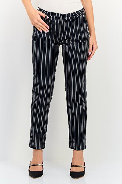 Reiko Women Regular Fit Stripe Straight Leg Pants, Multicolor
