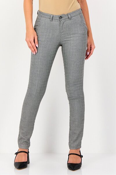 Reiko Women Regular Fit Metallic Straight Leg Pants, Grey