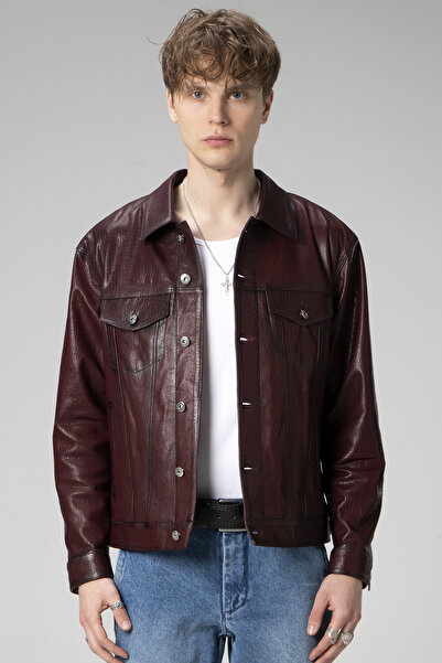 Dericlub سترة سيدني الرياضية الجامبو للرجال من الجلد الطبيعي