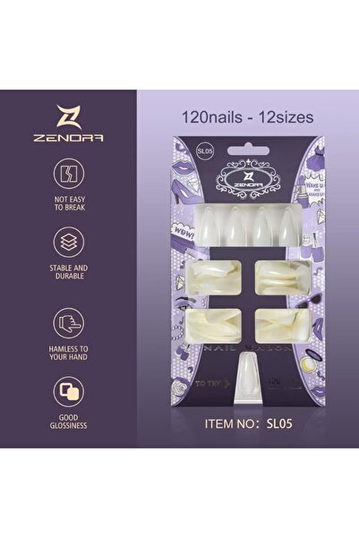 LOCK 120pcs Clear Press on Nails - 12 Sizes - Almond Shape - Acrylic False Nail Tips - for Nail Art DIY