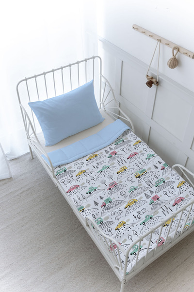 Tuğba Kuğu Organik Baskılı Montessori (100x200 Cm) Yorgan Seti - Iconic Seris...