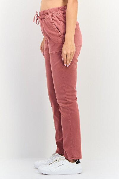 Reiko Women Cargo Fit Solid Jogger Pants, Old Rose