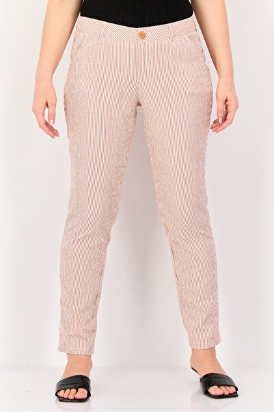 Reiko Women Regular Fit Stripes Straight Pants, Multicolor