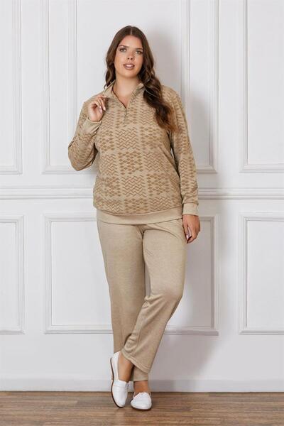 FLZ Battal Big Size Long Sleeve Winter Pajama Set Dowry B09-125