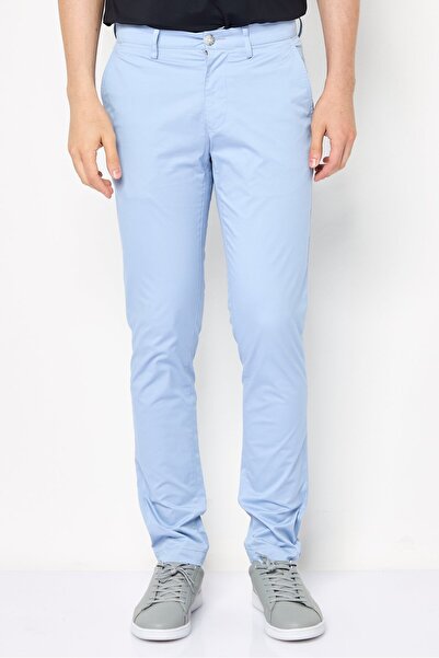 Lacoste Men Slim Fit Solid Chino Pants, Light Blue