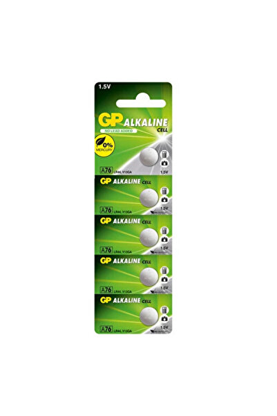 GP A76 LR44 AG13 1.5V Düğme Pil – 5'li Paket Enerji Saat Kumanda