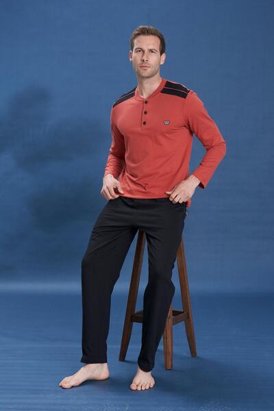 Owersleep Men's Combed Cotton Single Jersey Youth Front Placket Pajama Set | ...