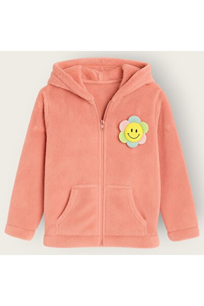 Hirazenmoda Cardigan din pluș pentru fetiță, cu accesorii Daisy, supradimensi...