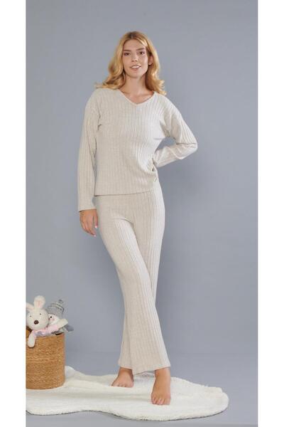 DOWRY Women's Winter Long Sleeve Pajama Set - Soft Textured 09-262