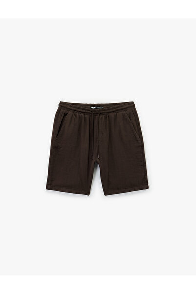 Koton Cotton Regular Fit Shorts with Pockets and Lace-Up Waist