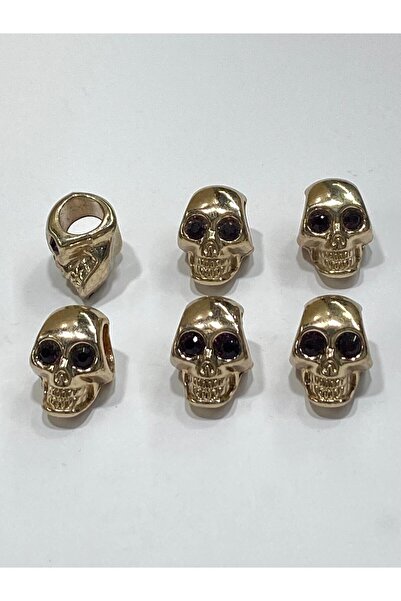 karantuhafiye إكسسوار جمجمة معدنية / إكسسوار رباط / مجموعة من 6 قطع